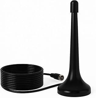 Antena Digital Interna com Base Magnética e Cabo Coaxial 3m - Sinal UHF/VHF