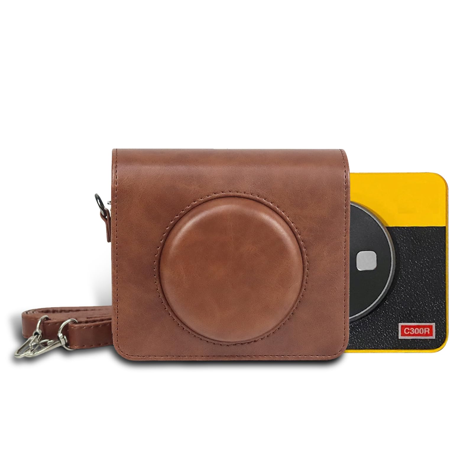 C300R Case, Protective Case for Kodak Mini Shot 3 Retro 2-in-1 Camera/Portable Instant Printer Vintage PU Leather Carrying Bag with Shoulder Strap-image-41