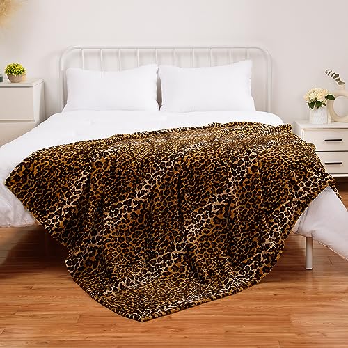 Excervent Überwurfdecke mit Leopardenmuster für das Bett, 127 x 177,8 cm – Ansicht 3