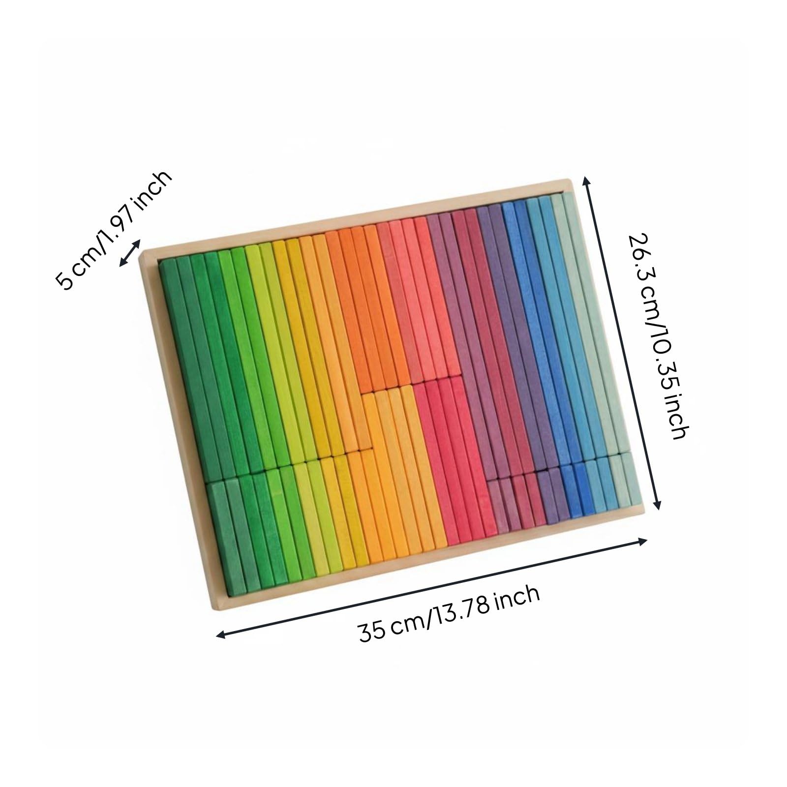 Arco Componibile Blocchi Arcobaleno Pista di Costruzione in Legno Gioco Educativo per Scuola Asilo
