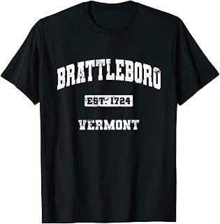 Brattleboro Vermont VT State Vintage Athletic Style T-Shirt