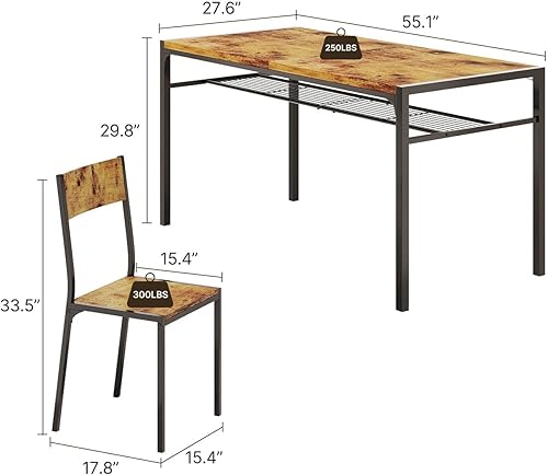 Miniatura 4 de Gizoon Juego de mesa de comedor para 6 personas con sillas, juego de mesa de cocina de 7 piezas para espacios pequeños, apartamento, cocina,