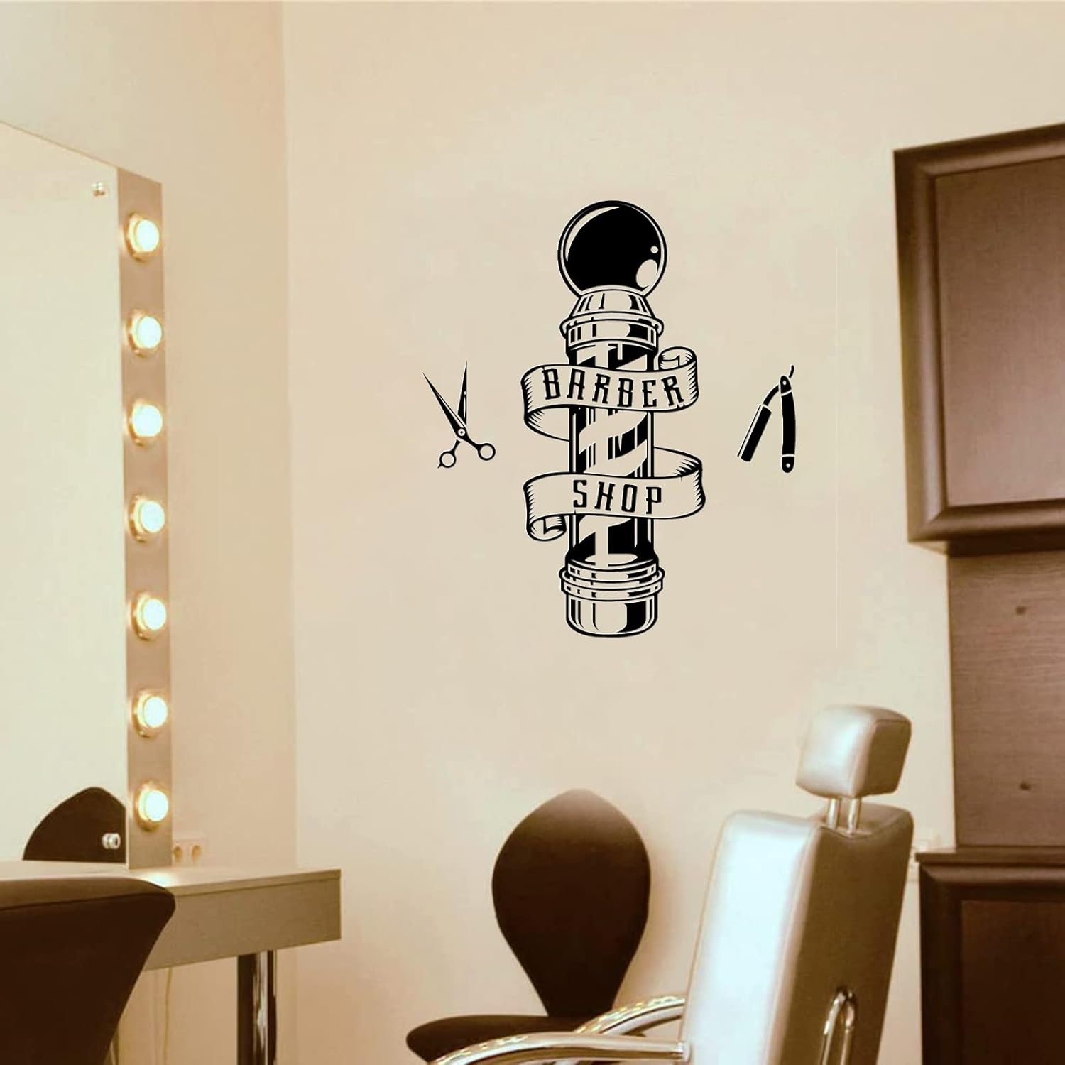 Amazon.com: PLIGREAT Barber Shop Wall Stickers, Peel and Stick Wall