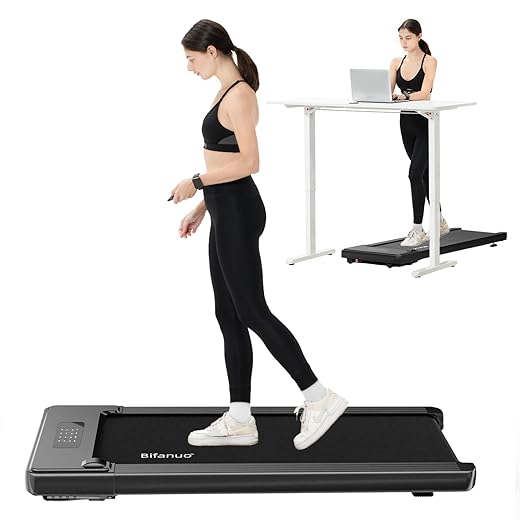Bifanuo Walking Pad - Under Desk Treadmill, Treadmills for Home/Office, Portable Treadmill, Walking Pad Treadmill Under Desk with Remote Control LED Display- Ideal for Fitness Enthusiasts (Black)