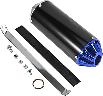 28mm Exhaust Muffler for 50cc, 70cc, 90cc, 110cc, 125cc CRF, XR 50, KLX, SSR, Thumpstar, TTR, YCF, Apollo DBX18 125, Chinese Pit Dirt Bike Parts (Blue)