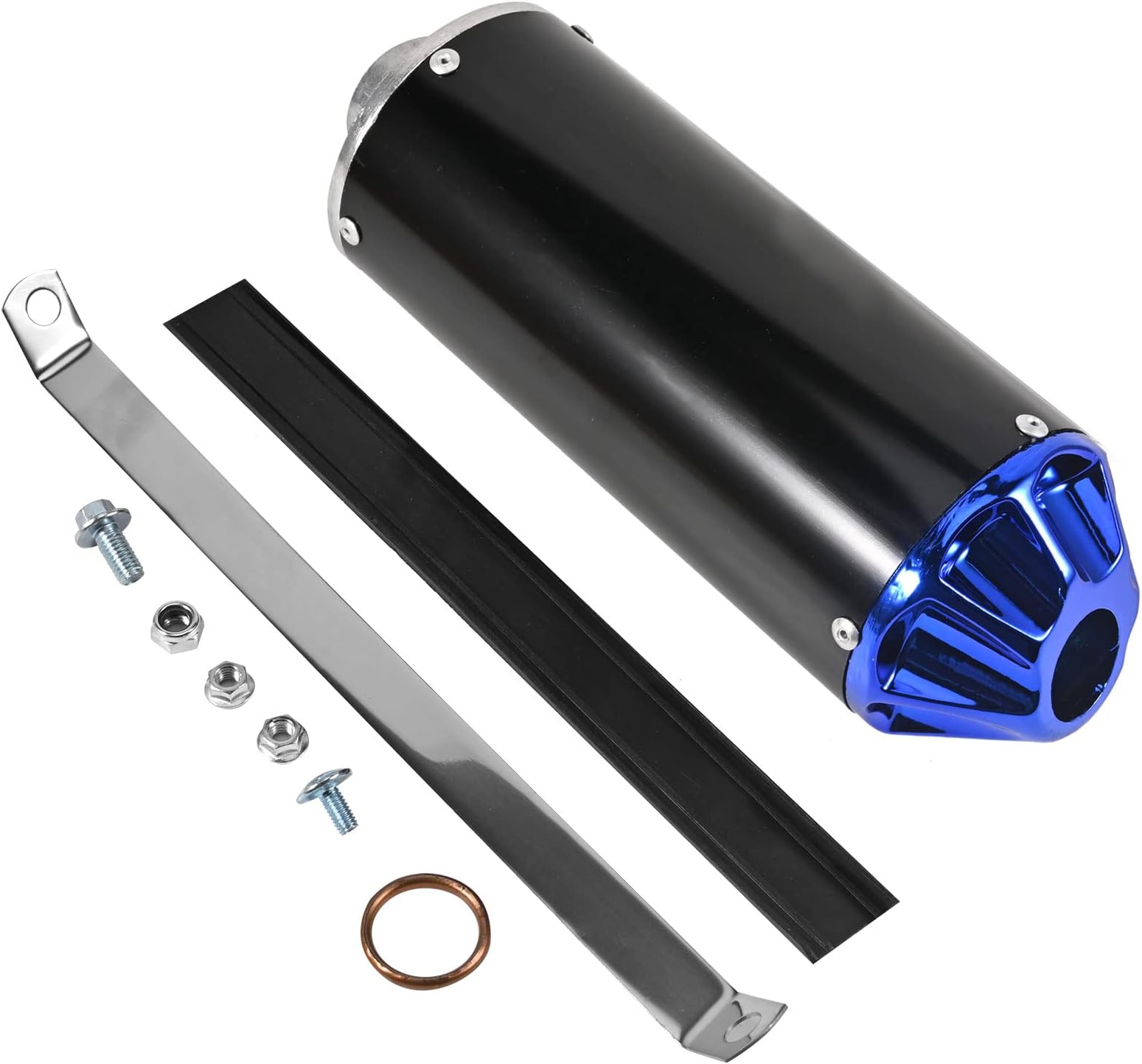 28mm Exhaust Muffler for 50cc, 70cc, 90cc, 110cc, 125cc CRF, XR 50, KLX, SSR, Thumpstar, TTR, YCF, Apollo DBX18 125, Chinese Pit Dirt Bike Parts (Blue)