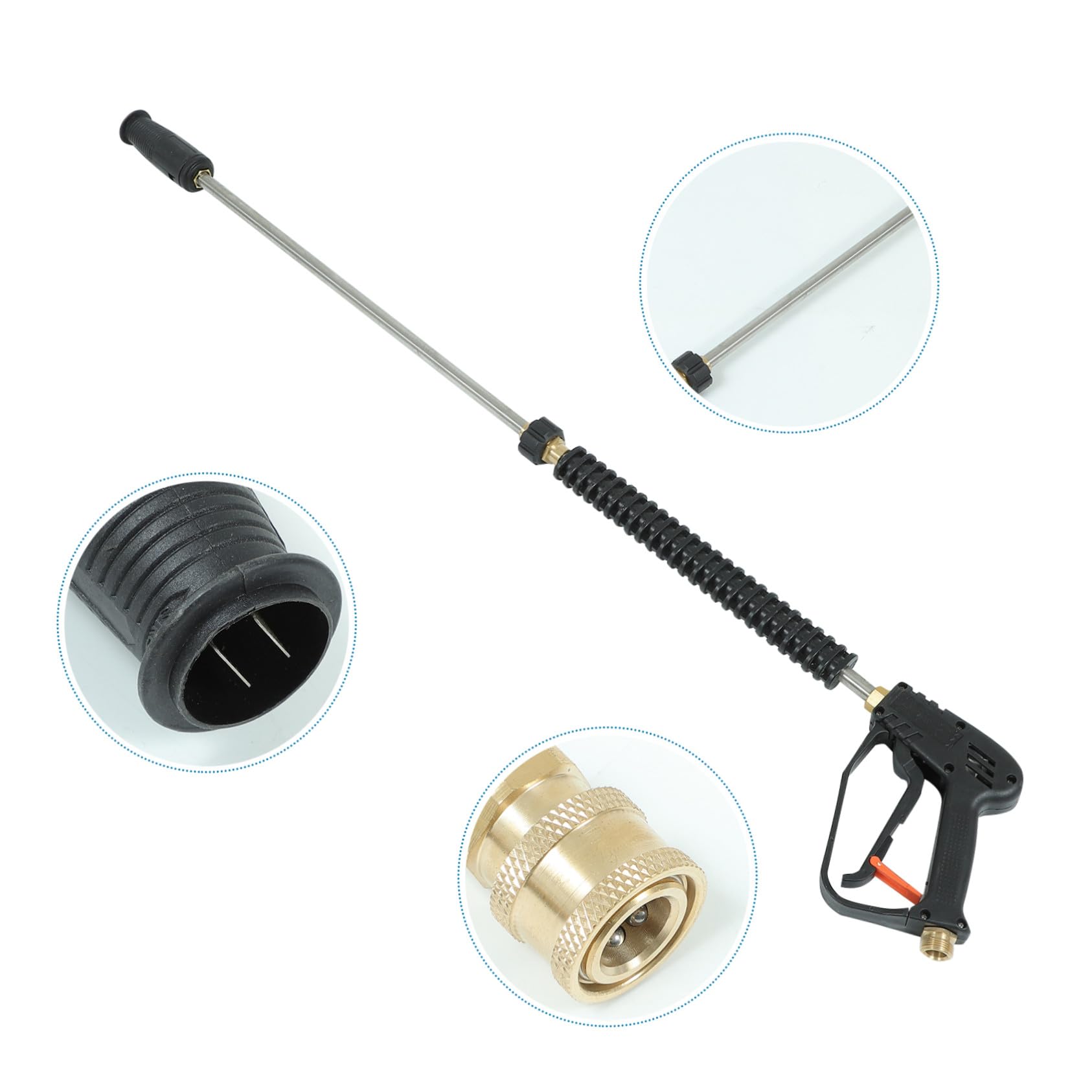 Boquillas Ajustables para Lavadora de Alta Presión Accesorios Profesionales para Lavado de Coches y Limpieza de Exteriores Compatible con Limpiadoras de Gas Mango Ergonómico para
