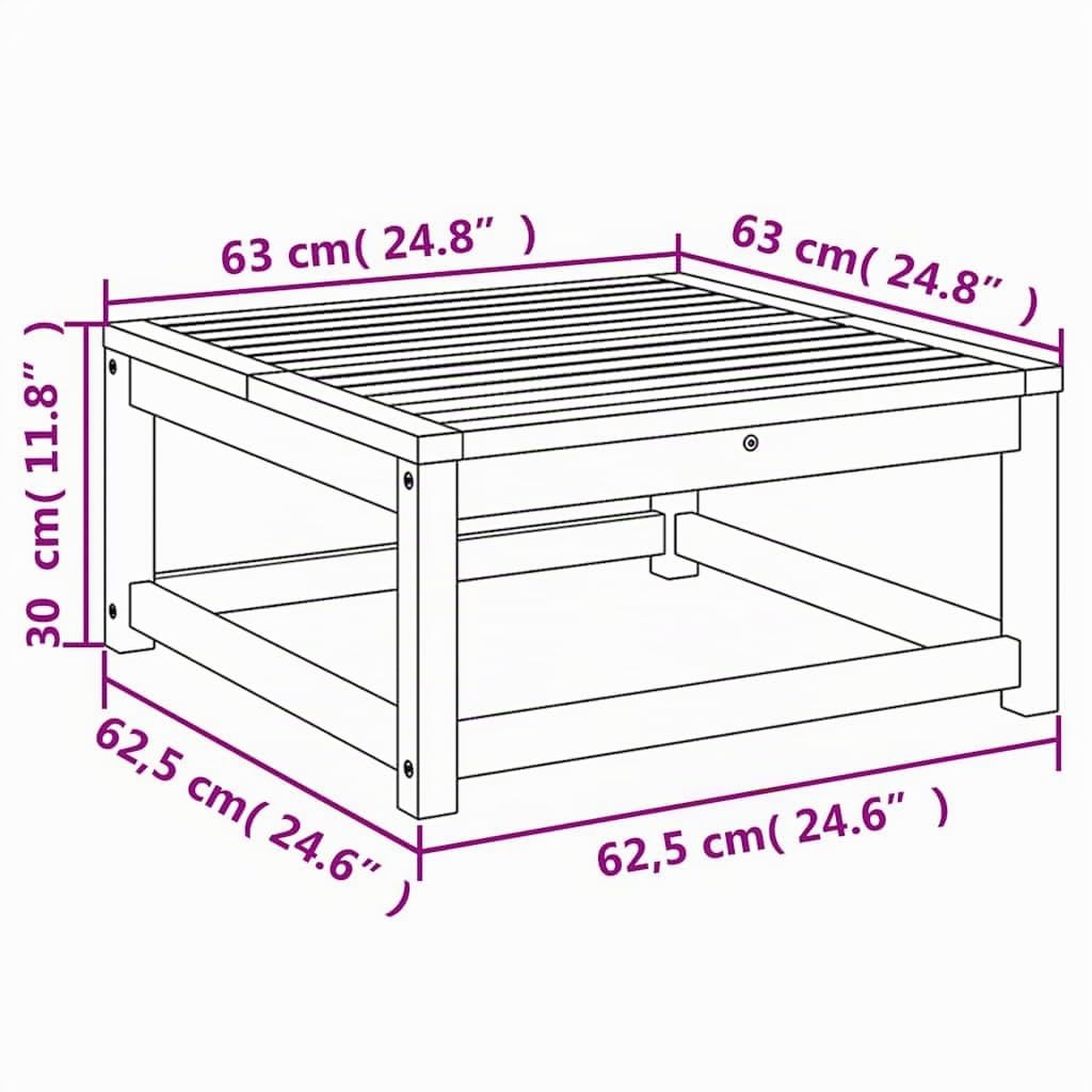 vidaXL Mesa de Jardín, Mesita Cuadrada de Centro, Mueble Auxiliar, Decoración para Patio Terraza Balcón Hogar, Madera Maciza de Acacia