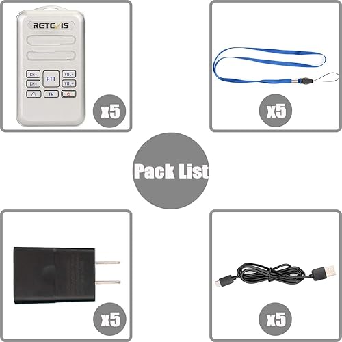 Miniatura 9 de Retevis RT20 Walkie Talkies pequeños para adultos, radios portátiles bidireccionales de tamaño mini recargables con audio claro, manos libres, FM,