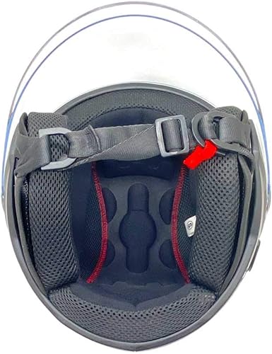 Miniatura 6 de Casco para piloto de motocicleta Scooter con cara abierta, aprobado por el departamento de transporte, M, Azul