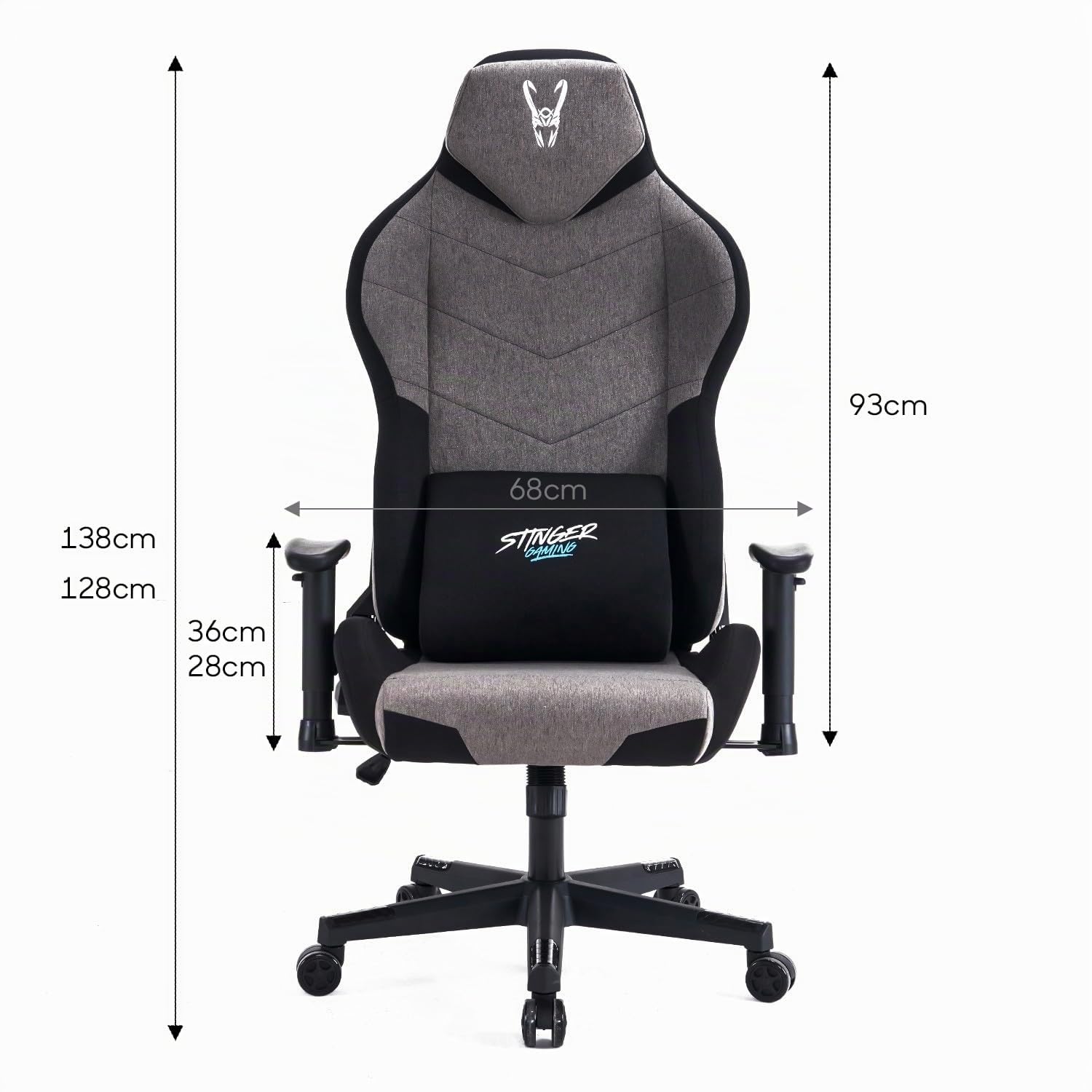 Woxter Stinger Station Titan Dark - Sedia da gaming ergonomica, tessuto idrorepellente, asse di resistenza realizzato in acciaio e ruote silenziose di massima qualità, GM26-110