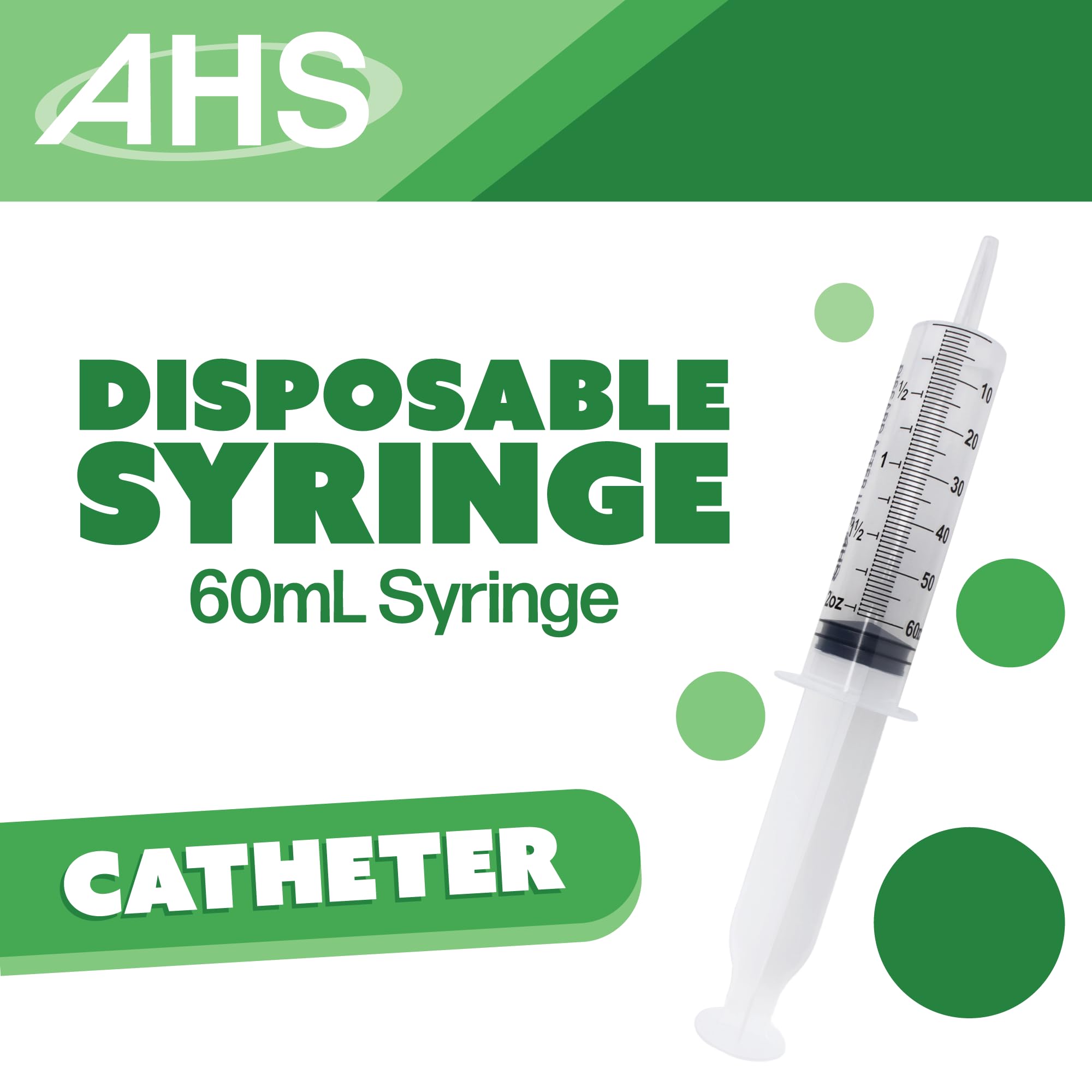 Jeringa de punta de catéter de 60 ml (paquete de 25), estéril, envuelta individualmente, jeringas para líquidos, laboratorios científicos, jeringas de alimentación para mascotas, medición
