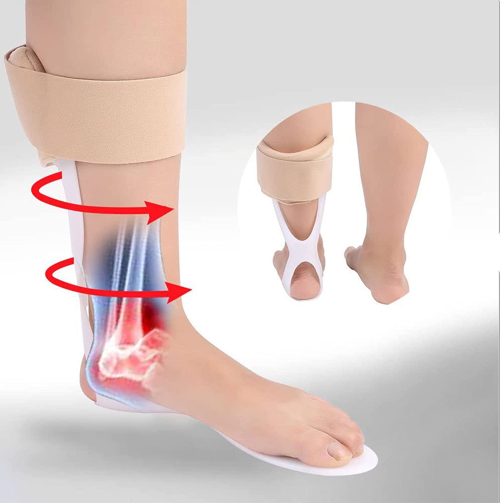 Générique Orthèse réglable pour Pied Tombant, orthèse Cheville-Pied, attelle de Nuit de Soutien du Pied et de la Cheville, orthèse de Marche, Gauche (G) (Droite)