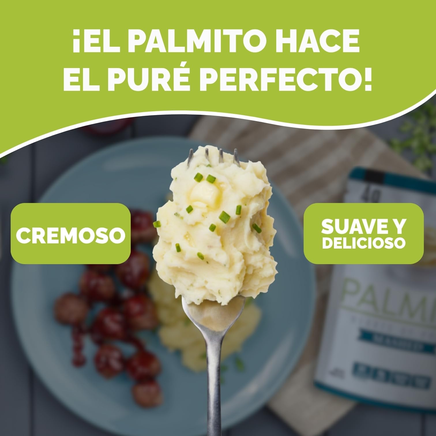 PALMINI Puré - Palmito – Bajo en calorías – Bajo en carbohidratos – Keto - Vegano – Libre de OGM – Libre de Gluten – Sin azúcar – 338g | (Pack de 6 unidades)