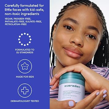 Evereden Kids Face Mist, Wash & Cream, Dermatologist-Tested & Unscented