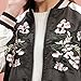 Viport Women's Floral Phoenix Embroidered Reversible Bomber Jacket Black Red (Large)