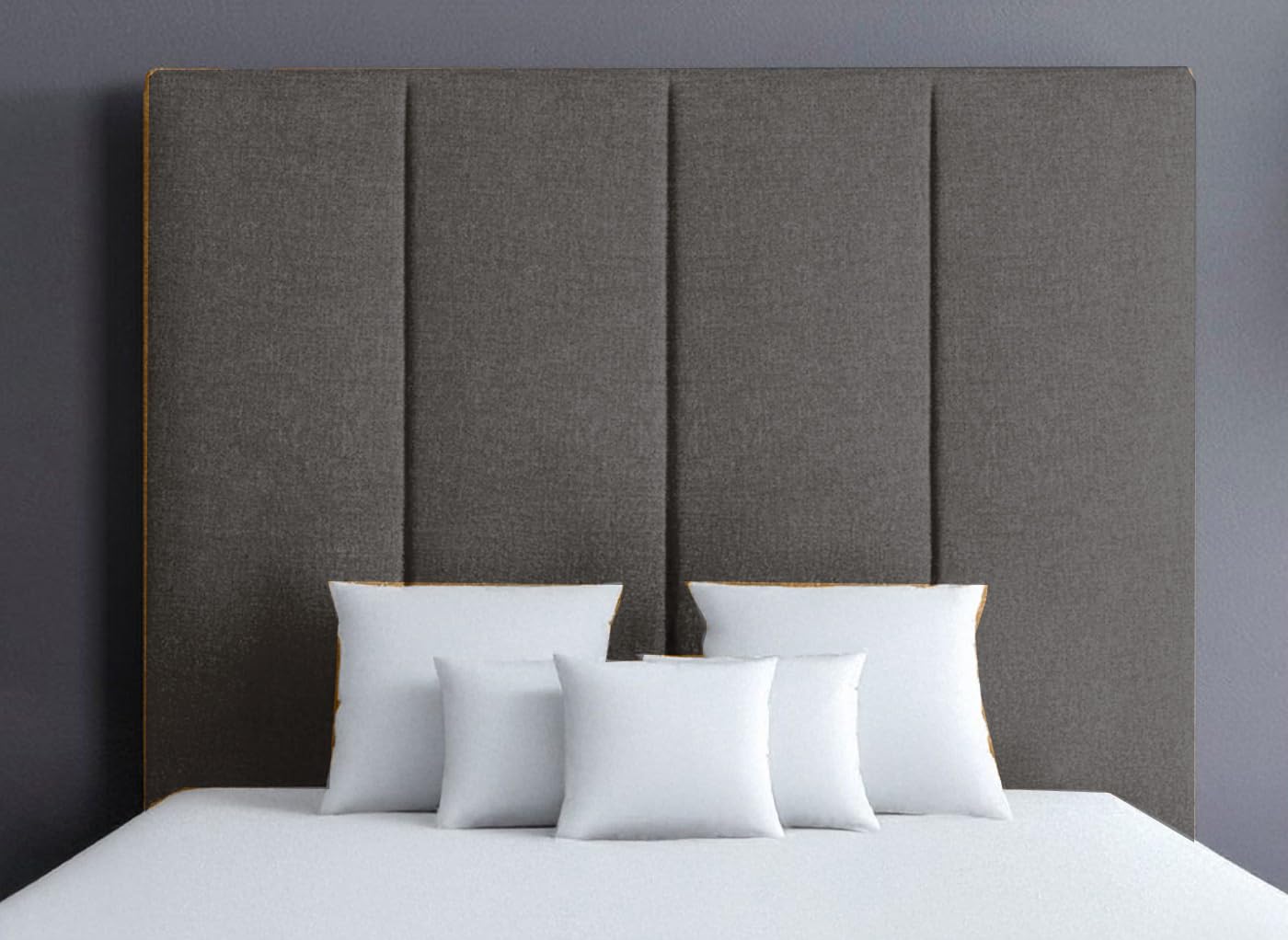 ELEGANT TASSY HEADBOARDS IN LUXURIOUS PLUSH VELVET FABRIC FOR DIVAN BEDS - 3FT SINGLE | 4FT6 DOUBLE | 5FT KING-SIZE | 6FT SUPER KING SIZE - 30" INCHES - 30" HEIGHT (GREY, 6FT SUPER KING SIZE) — image 1