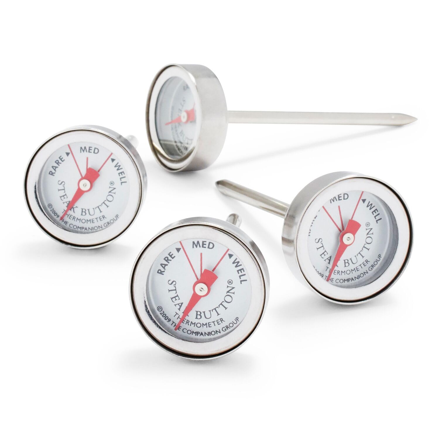 Sur La Table Stainless Steel Steak Button Thermometers, Silver