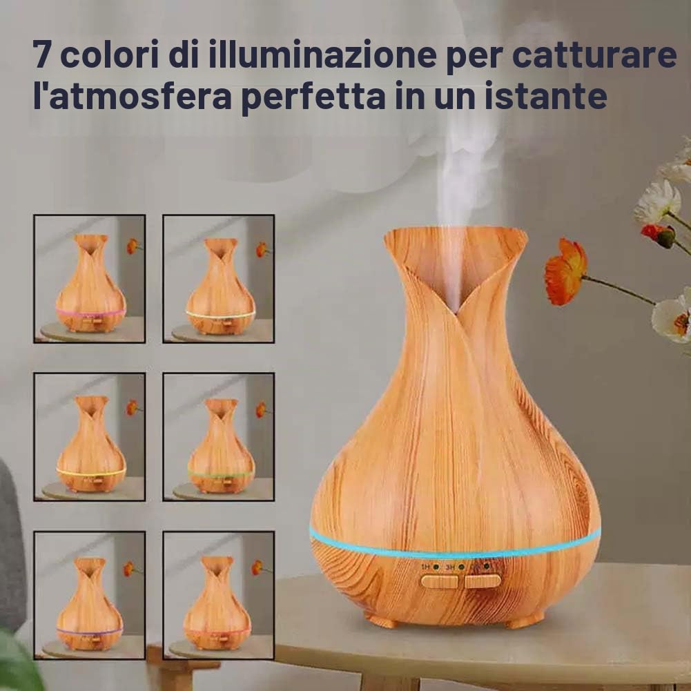 Diffusore di oli essenziali wireless Smart WiFi, compatibile con Alexa e Google Home, app per telefono e controllo vocale, grande diffusore a ultrasuoni, impostazioni LED e timer (marrone chiaro)