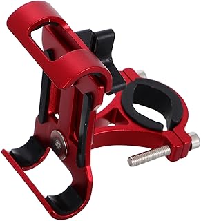 PLAFOPE Soporte para Teléfono De Bicicleta para Motocicletas Montaje Universal para Manillar Construcción De Aluminio Color Rojo Fácil Instalación