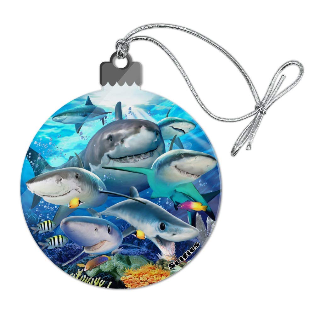 GRAPHICS & MORE Shark Ocean Selfie Acrylic Christmas Tree Holiday Ornament