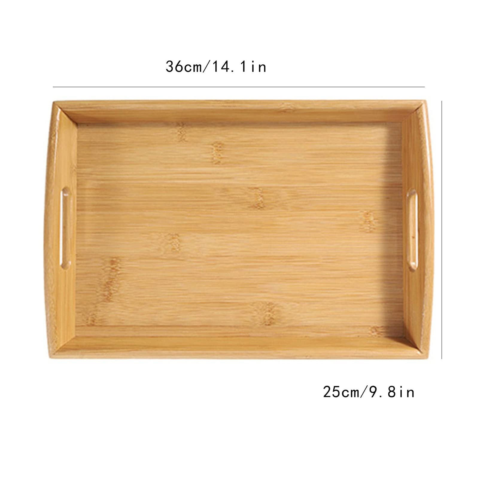 Plateau，Plateau de Service Plateau de service Bambou Bamboo Petit-déjeuner Dîner Plateaux de nourriture avec poignées idéales pour la famille Table de café Fêtes Restaurants pour Café, Thé, Petit Déje