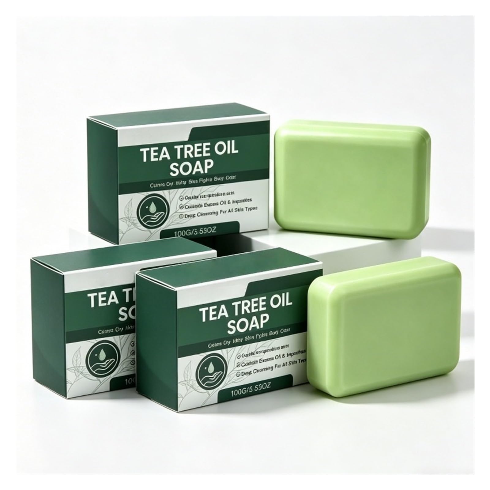 Teebaumseife Handgemachte Teebaumölseife, natürlicher Pflanzenextrakt | [](Soap 2PCS)