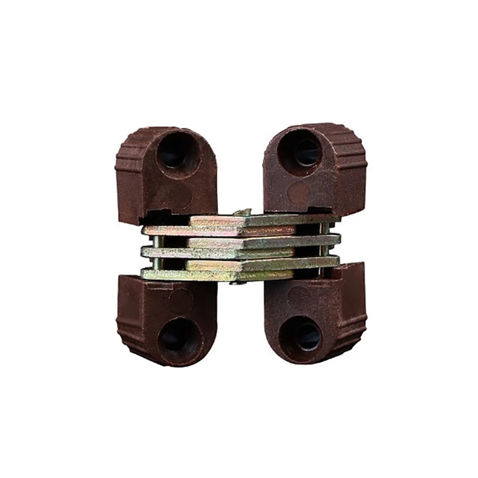 Itrhjtgp Brown Door Hinges 6Pcs Hidden-Hinges Plastic Iron Invisible Folding Door Barrel Hinge Concealed Furniture Hardware Replacement For Bathroom(Brown)