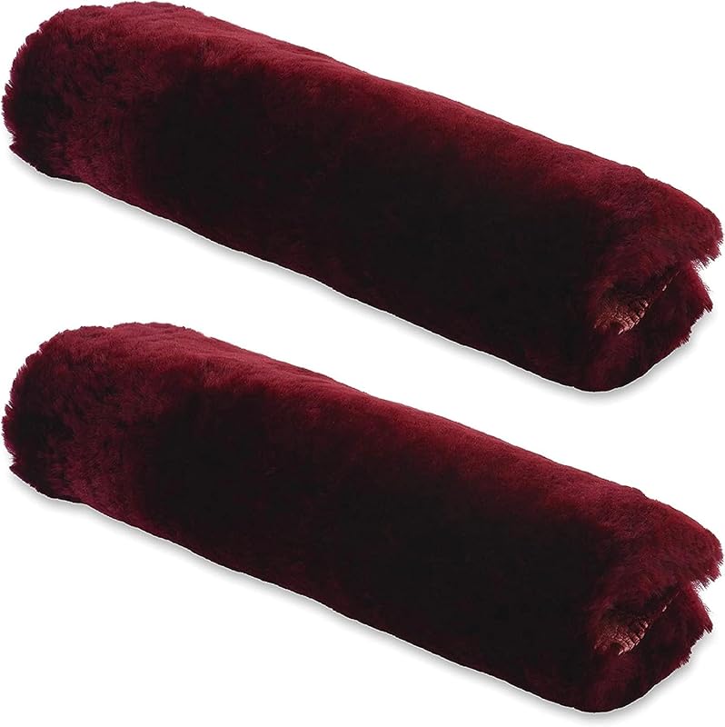 Capa de cinto de segurança em pele de carneiro Andalus Brands – Vermelho uva, pacote com 2