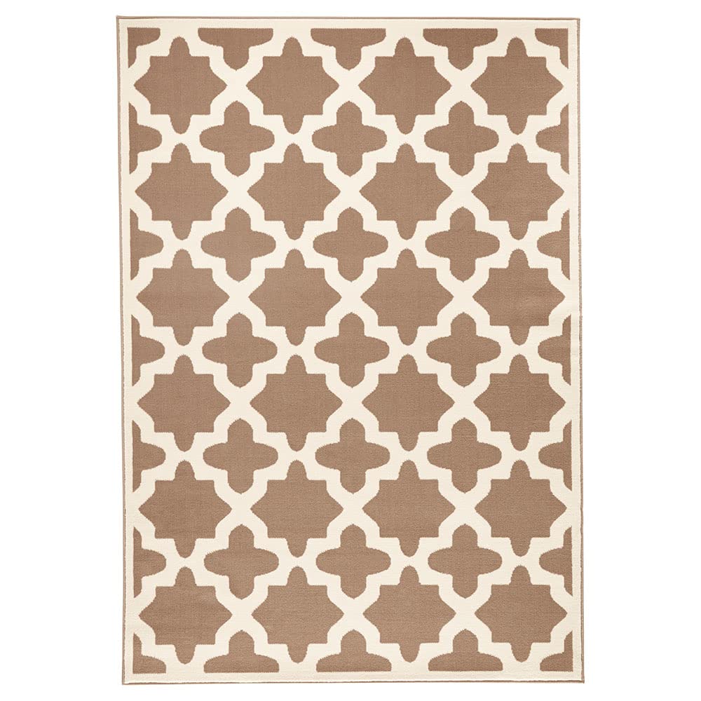 Tapis en velours à poils courts Zala Living taupe facile à nettoyer