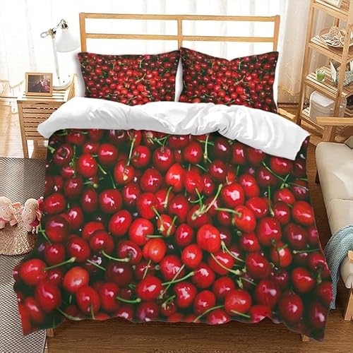 Funda Nordica Cama 90 Cereza Roja Impresión