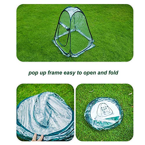 porayhut Pop Up Greenhouse Cover Flower House Mini Gardening Plant Flower Sunshine Room Room,Backyard PVC Greenhouse Cover for Cold Frost Protector Gardening Plants (Small) - Thumbnail 3