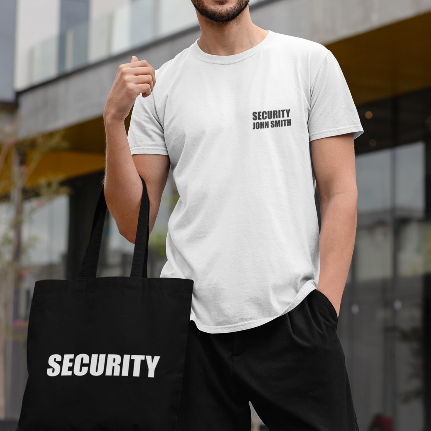 Security Tshirt Herren Uniform | Sicherheitsdienst Ausrüstung Sicherheitspersonal Event-Personal Party-Bar-Club-Arbeitskleidung für Bodyguard