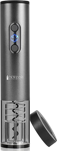 Abrebotellas de vino eléctrico con cortador de lámina bloqueable (gris)