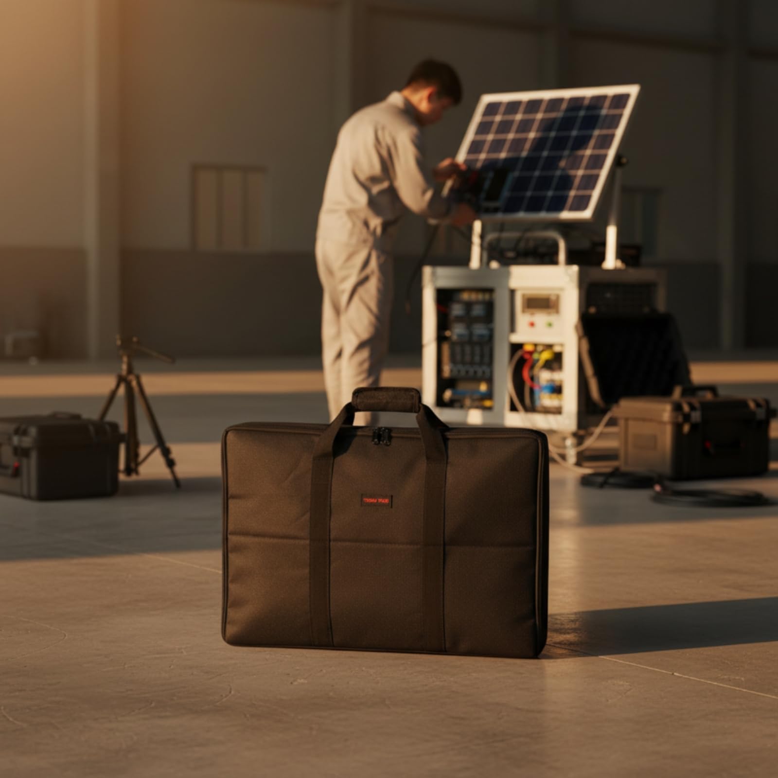 Estuche Transporte para Fotovoltaico con Exterior Lona Oxford 600D y Forro Interior Suave para Almacenamiento Accesorios Energía