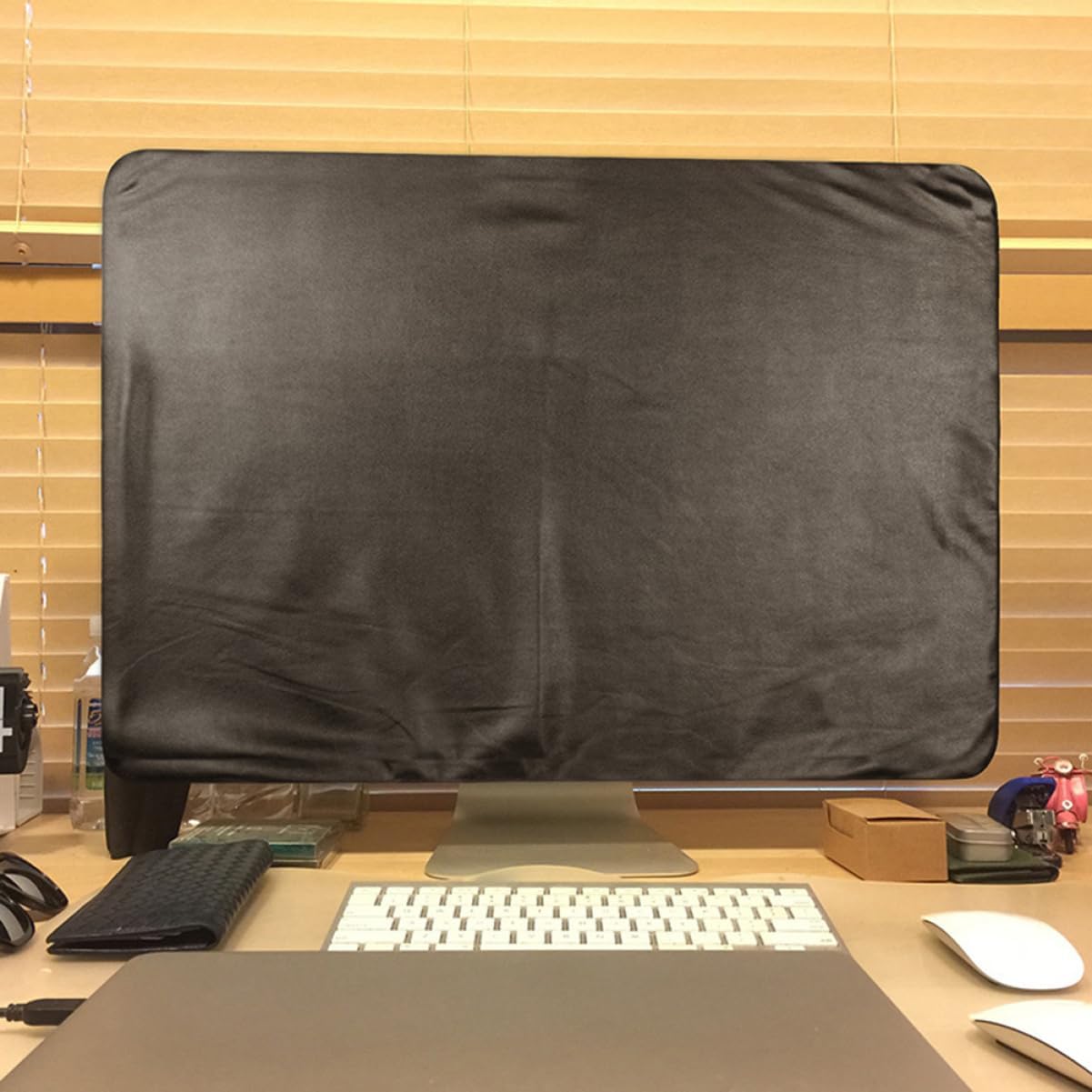 Lcd Screen Cover Protector Full Protection Dust Cover for Computer Monitor Polyester Washable Fit for Apple Desktop Computer