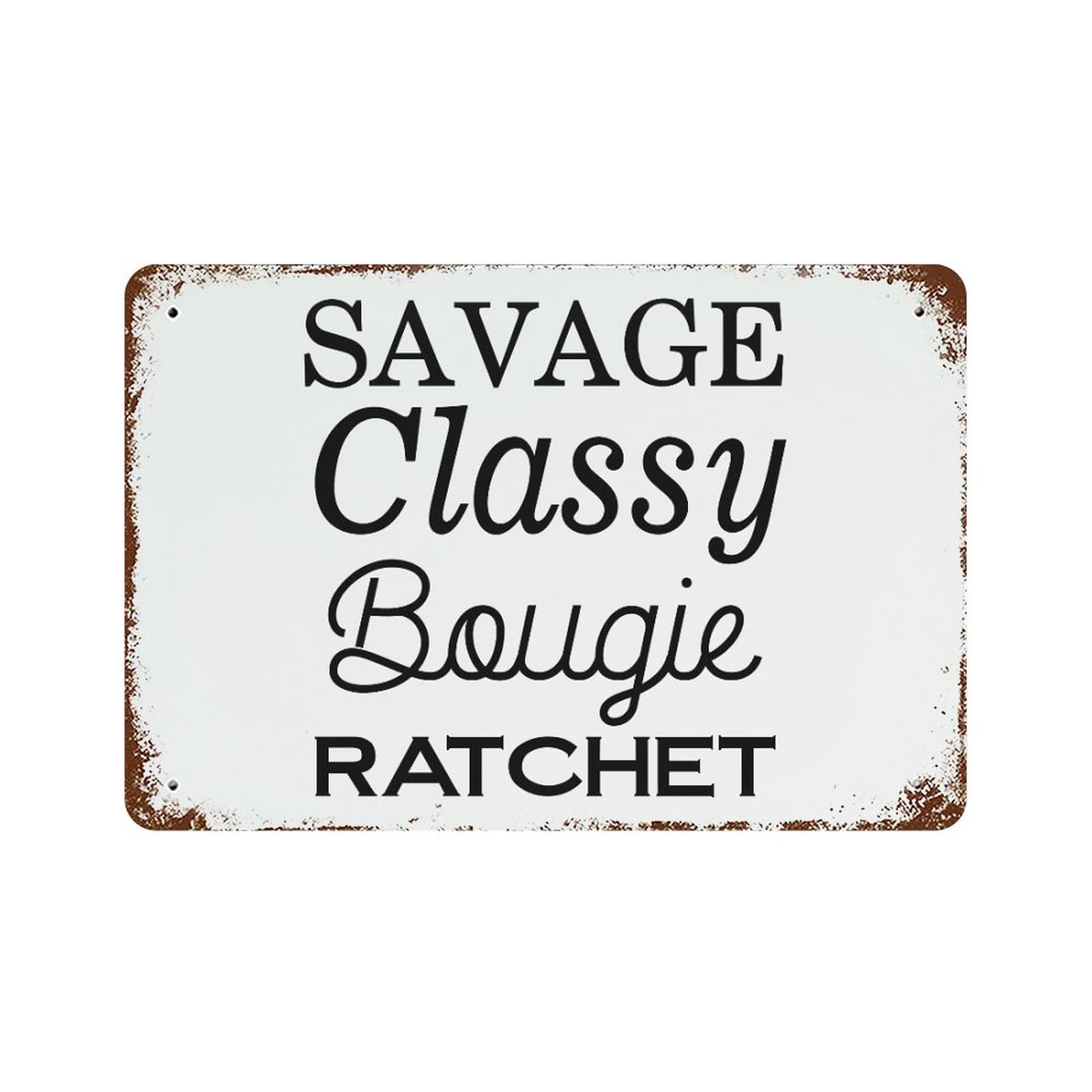 Panneau en métal Savage Classy Bougie plaque rustique déco bar homme 30x45 cm