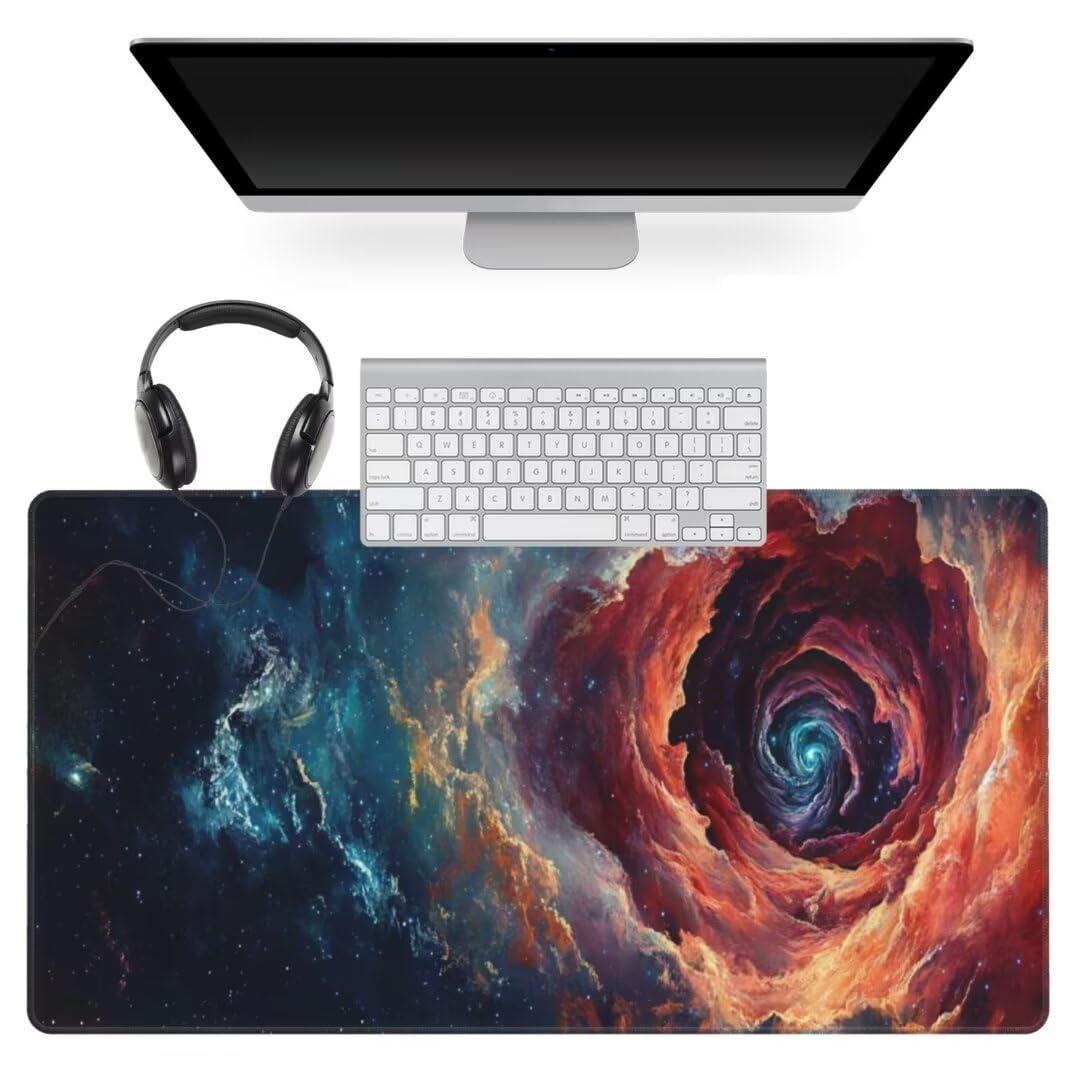 Tappetino Mouse Cosmico Tappetino Mouse XXL 1600 x 800 mm,Notte Stellata Tappetino Scrivania con Base In Gomma Antiscivolo,Tappetino Mouse Gaming Maggiore Precisione e Velocità,Mousepad Gaming qw620