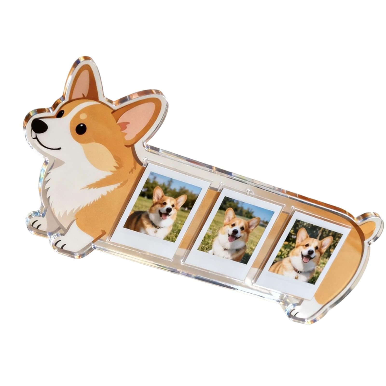 Osniyaw B Clear Shatterproof Acrylic 3 Piece Photo Frame For Pet Dog Pictures And Pet Memory Frame On Desk
