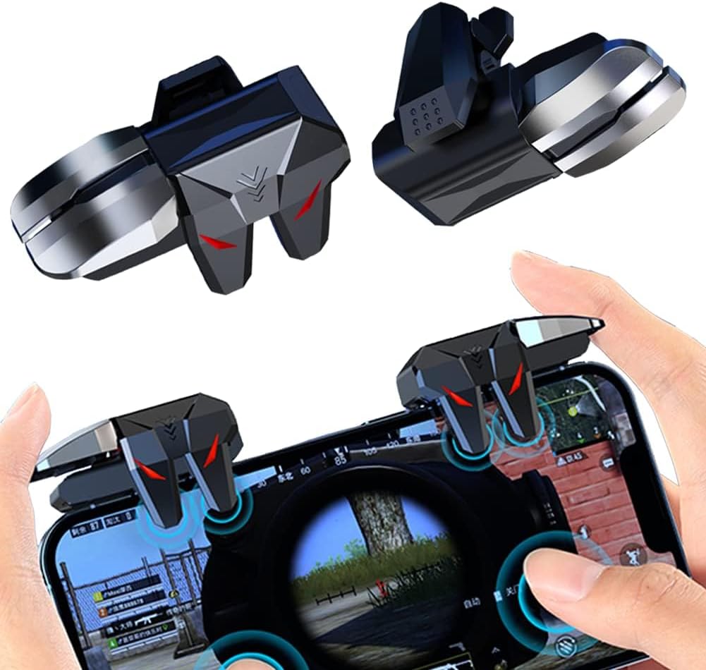 Terrifi Game Trigger, Pubg Mobile Trigger Controller 4 Triggers L1R1 L2R2, Compatible With Iphone And Android Most Phones Support Cod/Pubg/Ros Many Other Games, Enhance Your Gaming Experience