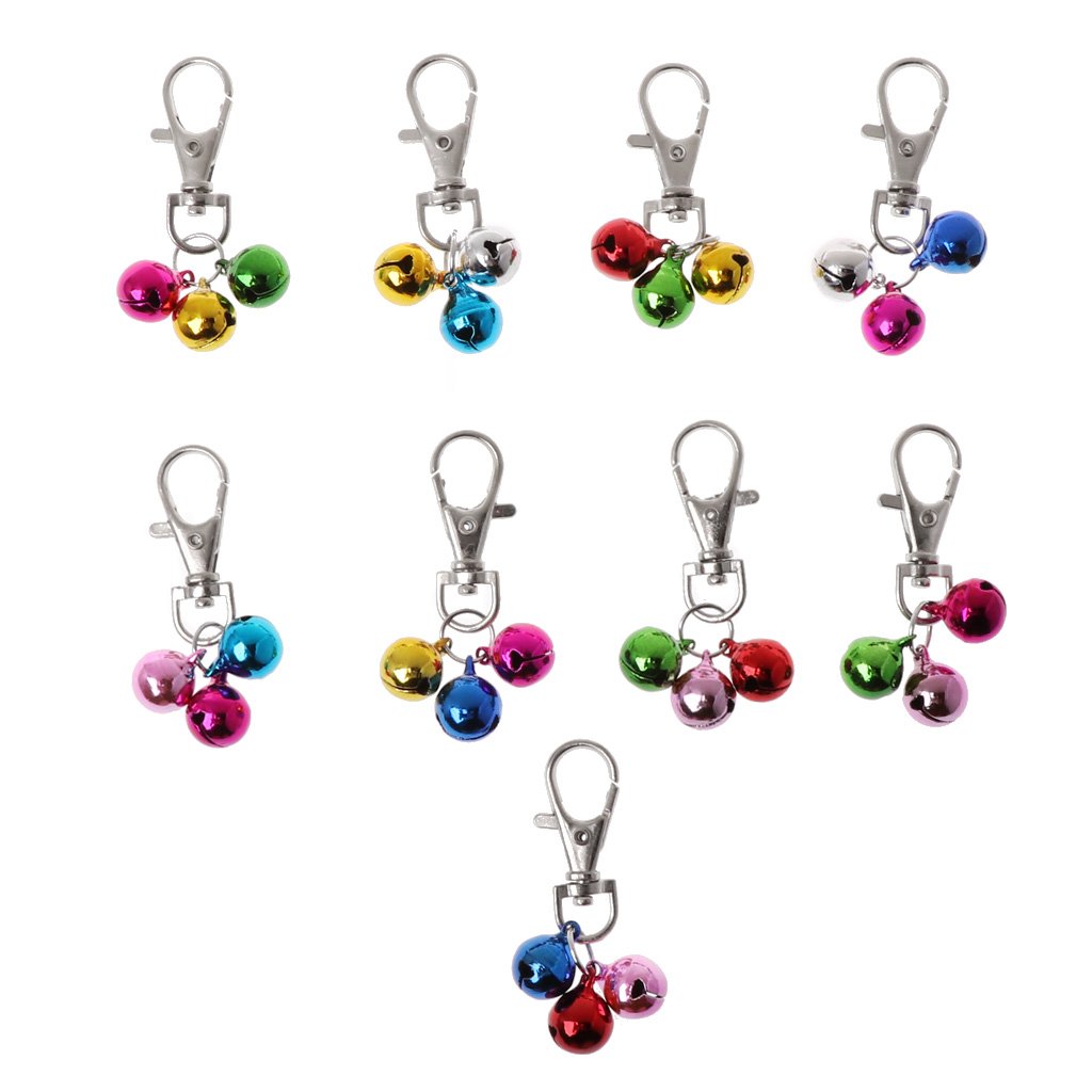 MinnowXY Pet Dog Collar Bells with Lobster Clip Colorful Metal Bells Bells Dog for Collars Decoration Charm Pet Accesso