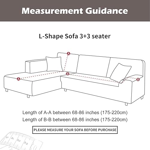 Vista 33 de HOTNIU Funda de sofá seccional de 2 piezas, funda elástica suave para sofá en forma de L, funda de sofá modular moderna con estampado para sala