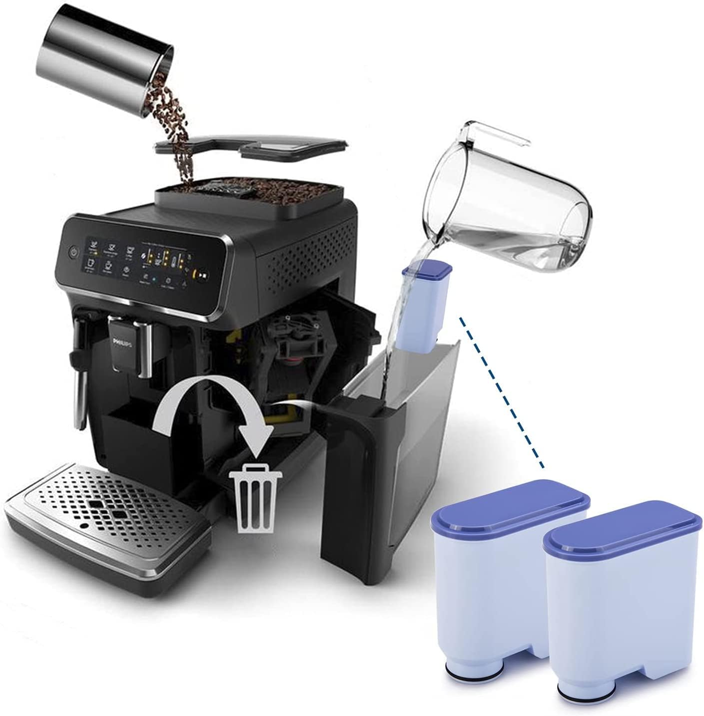 Espresso Machine Water Filter Compatible with Philips Aquaclean CA6903, Activated Carbon Water Filter Cartridge for CA6903/10/00 /01/22 /47（2） image 6 of 6 B0BXWCBYLS