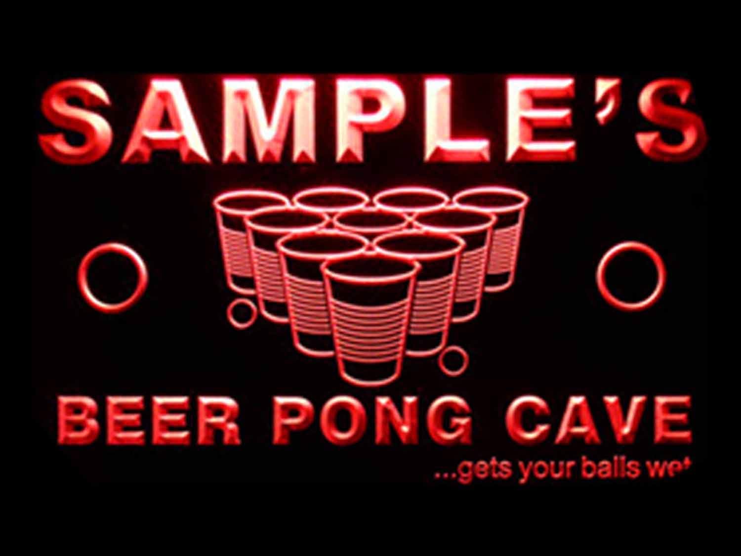 ADVPRO Name Personalized Custom Beer Pong Cave Bar Beer Neon Light Sign Purple 16x12 inches st4s43-qr-tm-p