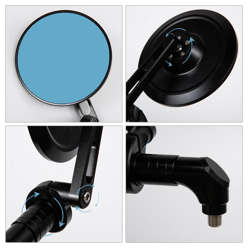 Specchietti Moto Omologati 8mm 10mm Metallo Universal Specchietto Moto Für ATV Scooter Dirt Bike Cruiser GTS 300 GTS 300 (Blu)