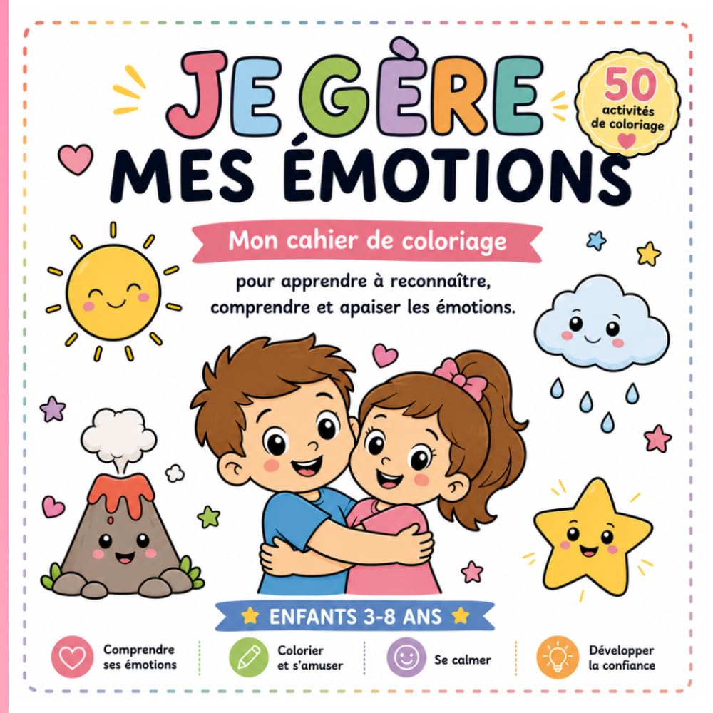 Je Gère Mes Émotions: Mon cahier de coloriage pour apprendre à reconnaître, comprendre et apaiser les émotions.