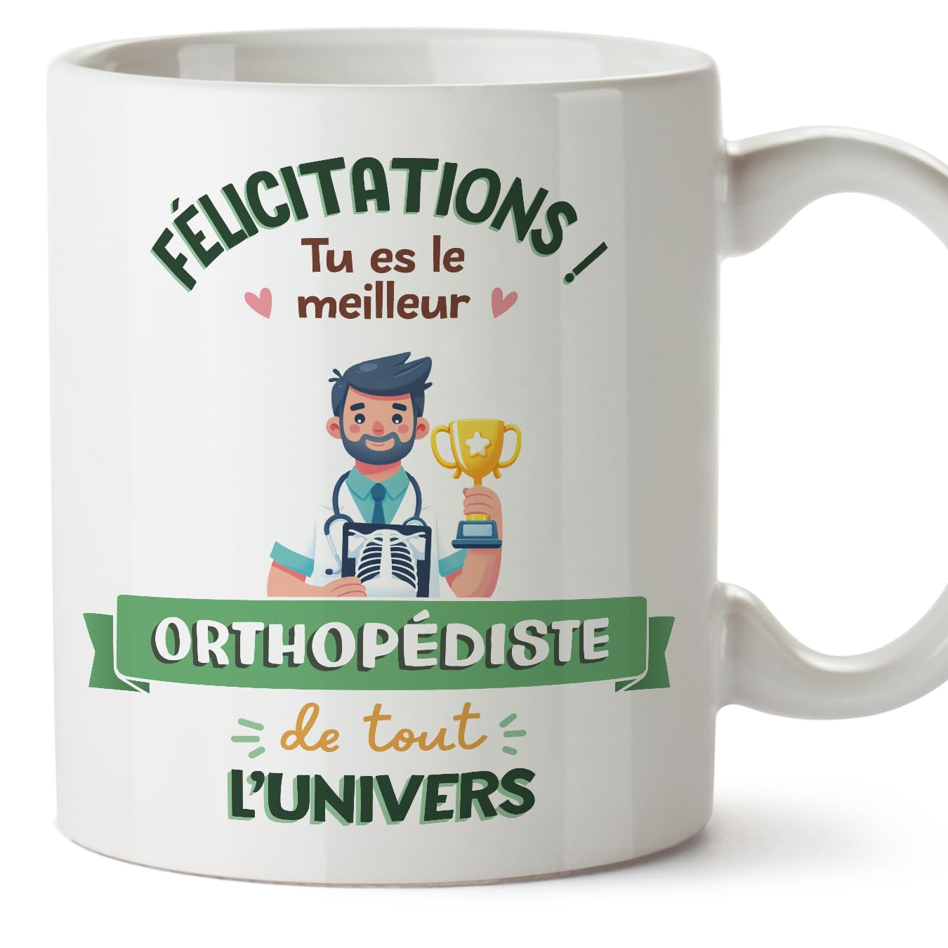 MUGFFINS ORTHOPAEDIST Man Mug - in French - Meilleur Univers Trophée - Funny Gift for Colleagues - Ceramic 11oz Mug — image 1