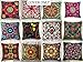 indiano Suzani designer Home Decor divano Pillow case Handmade copricuscino decorativo floreale boho chic Bohemien cuscino copertura, ricamato a mano cuscino 16 x 16 (10 pezzi)