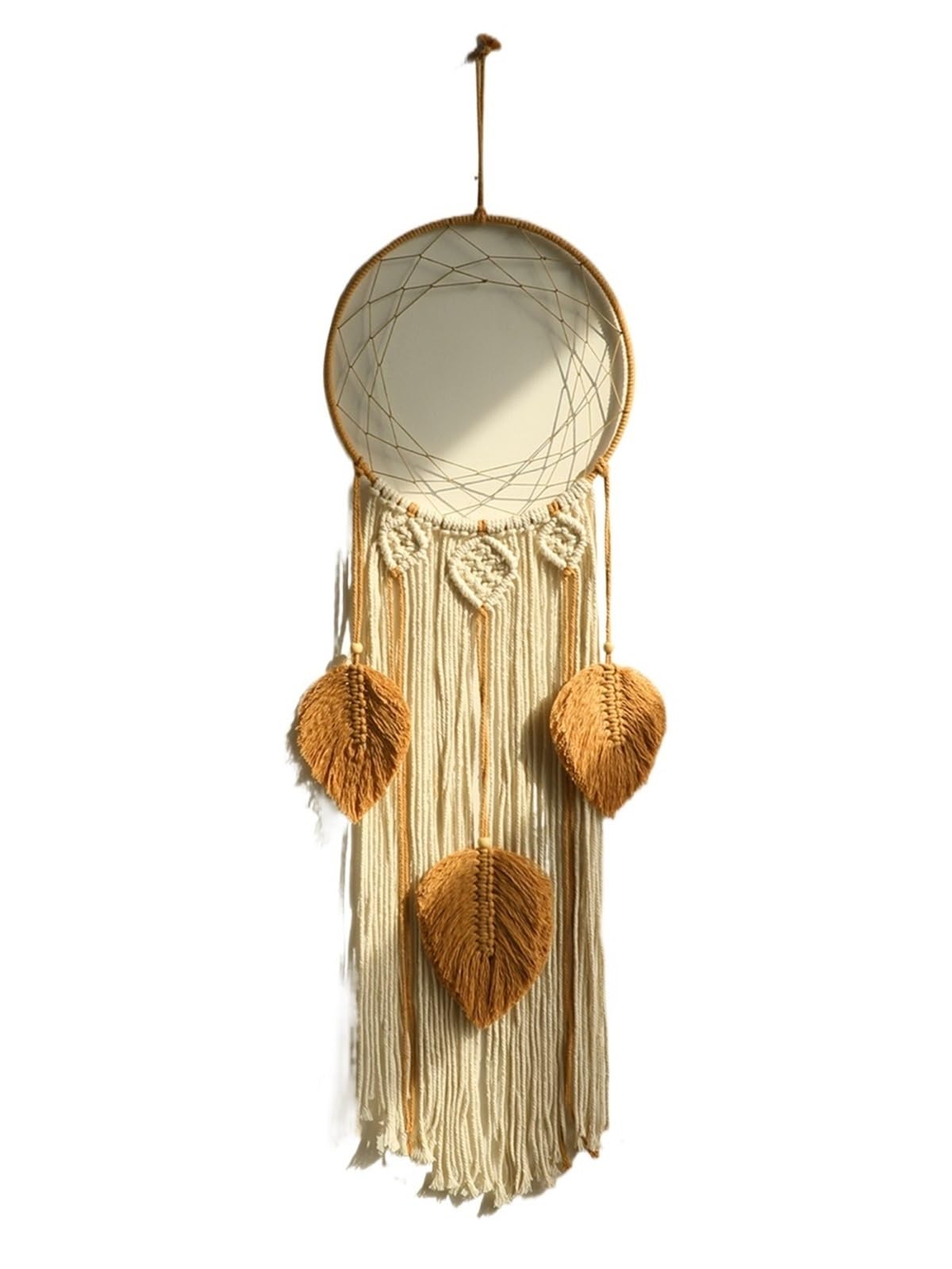 Acchiappasogni 2 pezzi di acchiappasogni foglia appeso a parete ornamenti fatti a mano for arazzi for la decorazione del soggiorno casa(Beige02)
