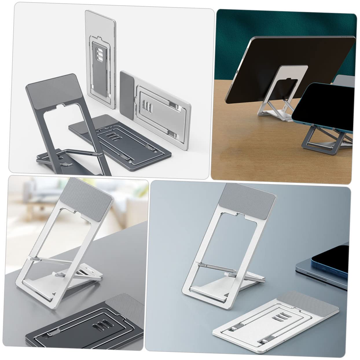 HEMOTON 3pezzi Supporto Regolabile Per Smartphone e Tablet Poggia Tavolo Multi-angolo Per Videochiamate e Visione Di Film Design Compatto e Portatile Per Casa e Ufficio